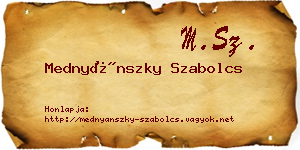 Mednyánszky Szabolcs névjegykártya