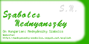szabolcs mednyanszky business card