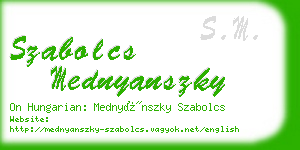 szabolcs mednyanszky business card